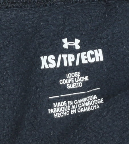 Under Armour Boys Black Joggers XS, Elastic Waist, Zip Pockets