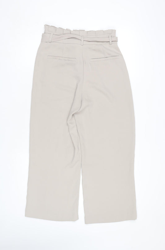 River Island Women's Beige Paperbag Trousers Size 10