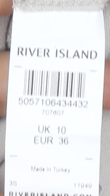 River Island Women's Beige Paperbag Trousers Size 10