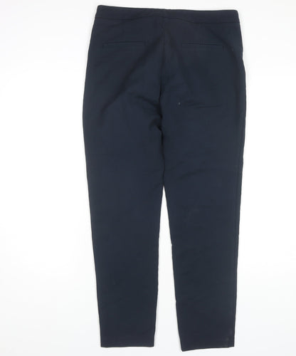 Womens UK Size L Zara Basic Regular Fit Casual Blue Trousers