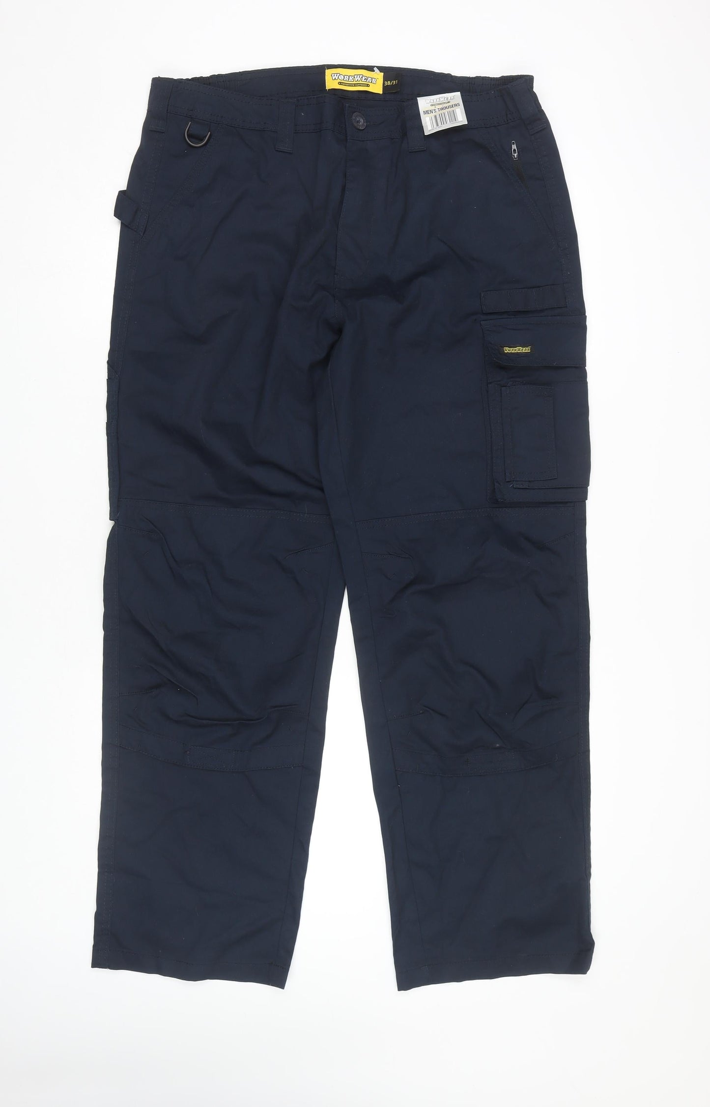 WorkWear Men's Blue Cargo Trousers Size 38