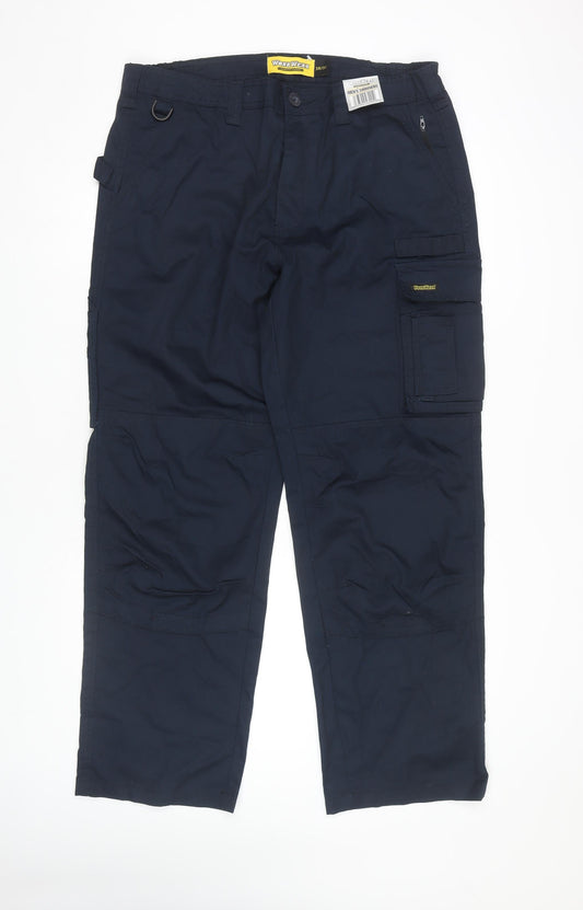 WorkWear Men's Blue Cargo Trousers Size 38