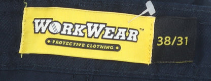 WorkWear Men's Blue Cargo Trousers Size 38