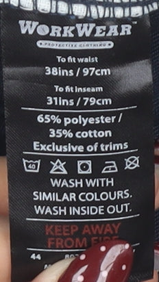 WorkWear Men's Blue Cargo Trousers Size 38