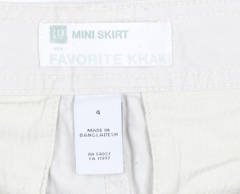 Gap Women's Beige Mini Skirt, Size 4, Cotton Casual Style