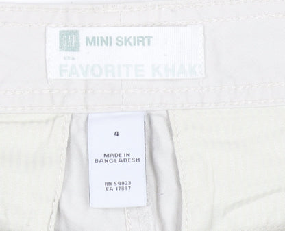 Gap Women's Beige Mini Skirt, Size 4, Cotton Casual Style