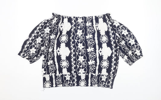 Quiz Women's Multicoloured Off Shoulder Top, Size 10