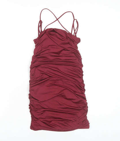 Oh Polly Women's Red Bodycon Mini Dress Size 10