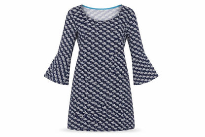 Boden Women's Blue Geometric Dress Size 8 Jersey