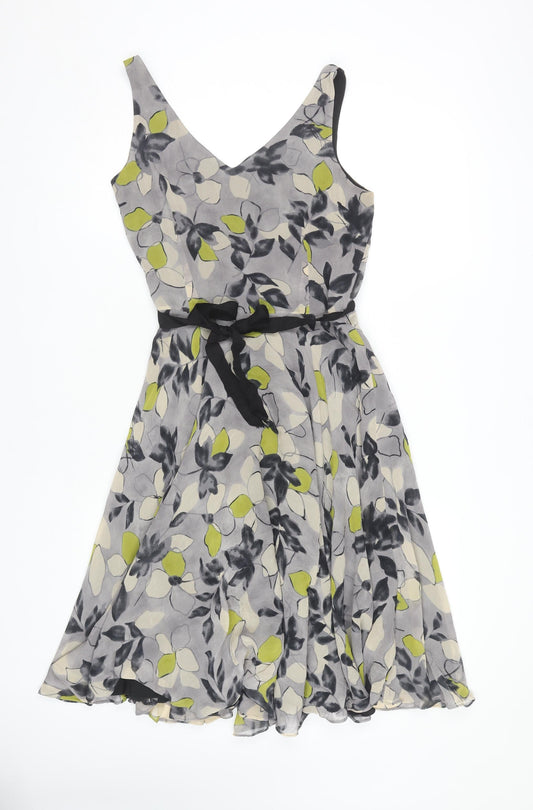 Hobbs Women's Multicoloured Floral Silk Dress