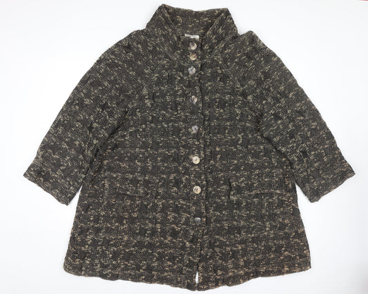 Bella Donna Women's Black Check Mid-Length Coat