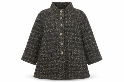 Bella Donna Women's Black Check Mid-Length Coat