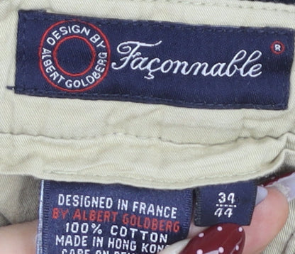 Façonnable Men's Black Cotton Trousers Size 30