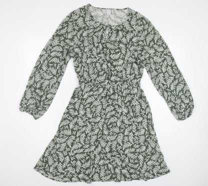 Old Navy Women's Green Floral Long Sleeve Dress