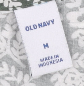 Old Navy Women's Green Floral Long Sleeve Dress