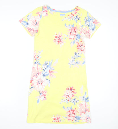 Joules Women's Yellow Floral Dress - Size 6
