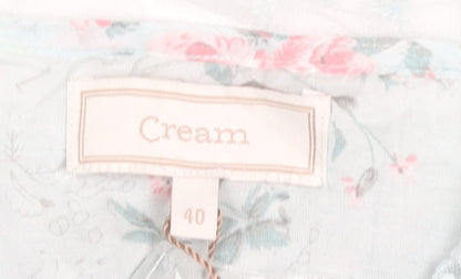 Cream Women's Floral Blouse - Size 12, Multicoloured