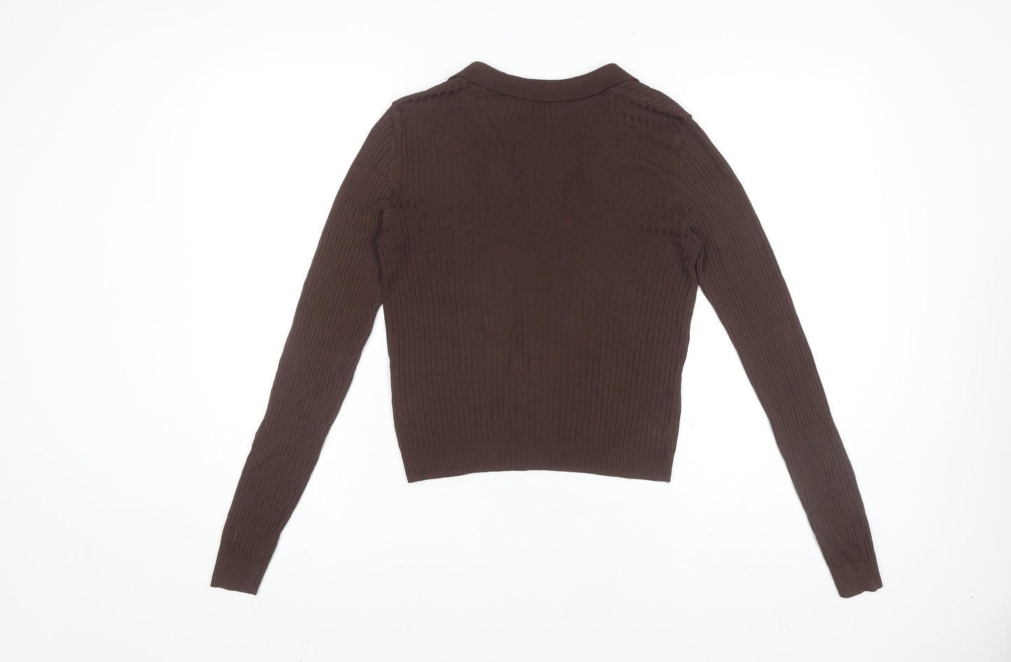 Womens UK Size S Zara Brown Basic Blouse