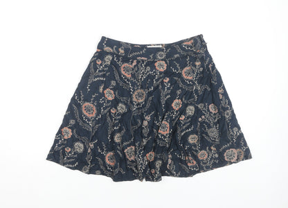 FatFace Women's Black Floral Flare Skirt Size 8