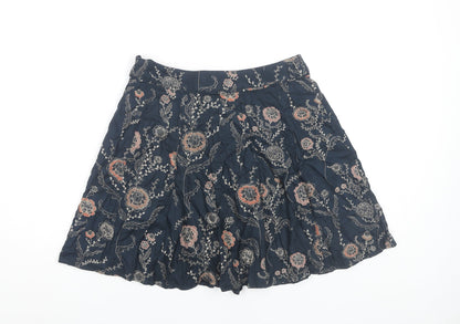FatFace Women's Black Floral Flare Skirt Size 8