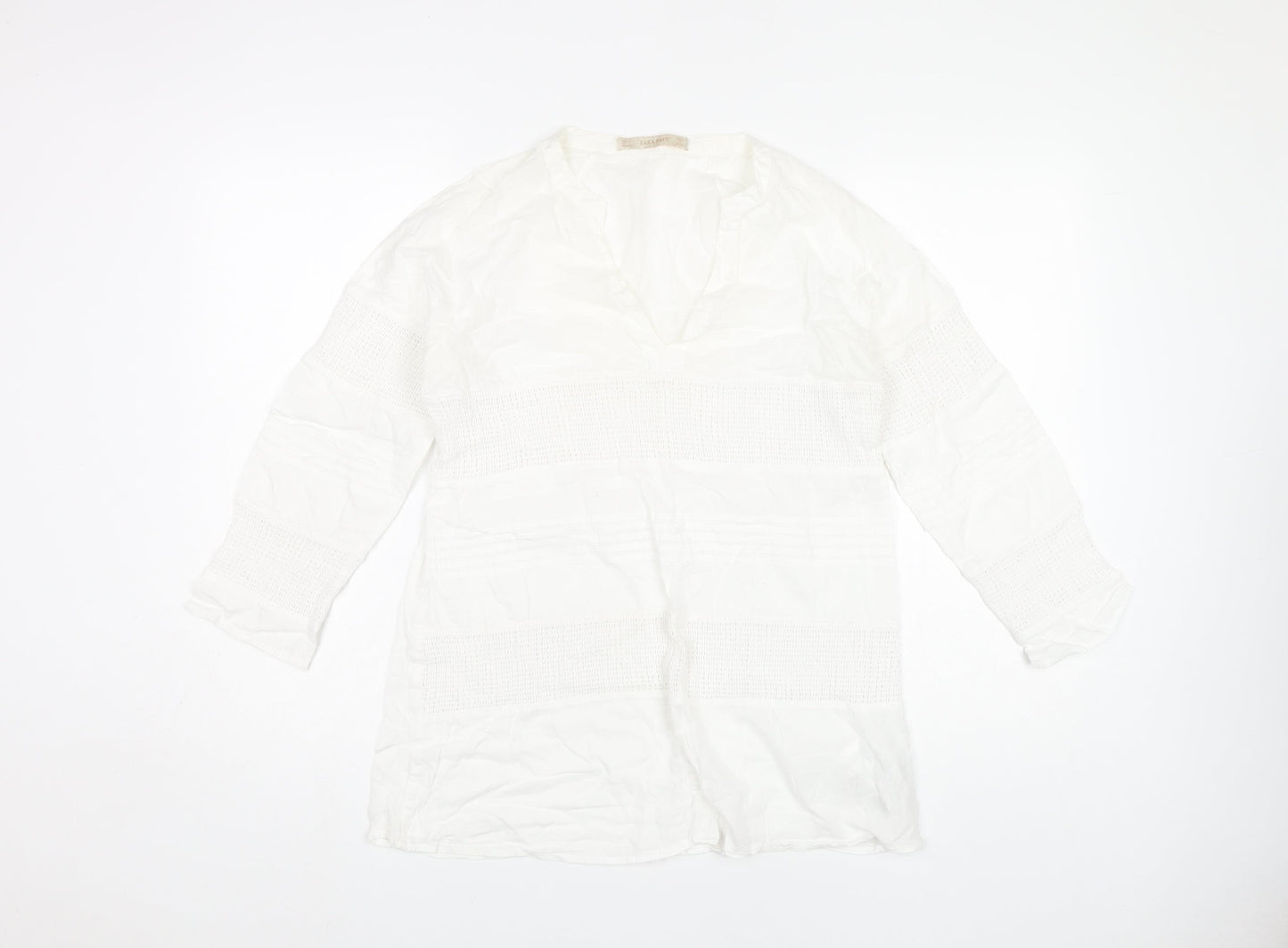 Womens UK Size S Zara White Basic Blouse