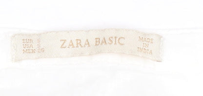 Womens UK Size S Zara White Basic Blouse