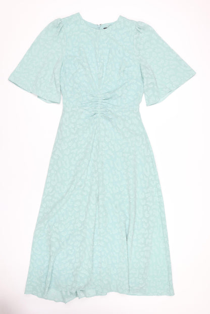 Marks and Spencer Women's Green Ruched Dress Size 8