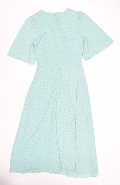 Marks and Spencer Women's Green Ruched Dress Size 8