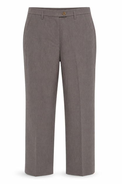 Michel Women's Brown 12 Trousers with Button