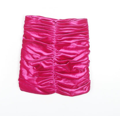 Womens UK Size S Zara Bandage Velvet Skirt