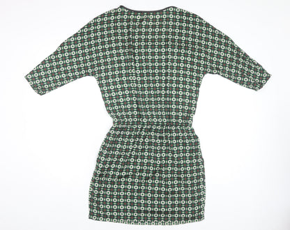 Zara Basic Women's Green Geometric Short Dress