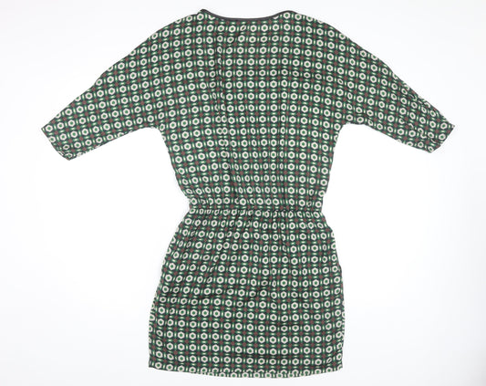 Zara Basic Women's Green Geometric Short Dress