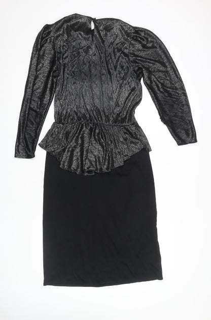 C&A Women's Black Peplum Cocktail Dress, Size 12