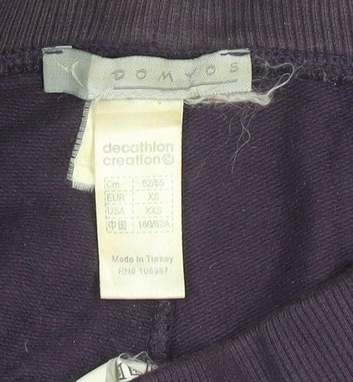 Womens UK Size XS DECATHLON Regular Fit Jogger Purple Trousers