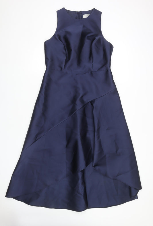 Coast Women's Blue Asymmetric Midi Dress UK 14