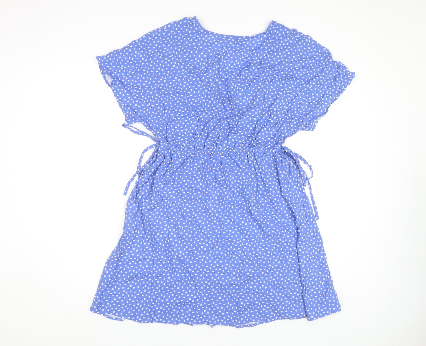 Marks and Spencer Blue Polka Dot Wrap Dress Size 12