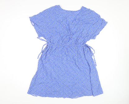 Marks and Spencer Blue Polka Dot Wrap Dress Size 12