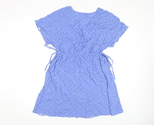 Marks and Spencer Blue Polka Dot Wrap Dress Size 12