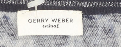 Gerry Weber Women Blue Cardigan Size 8 Animal Print
