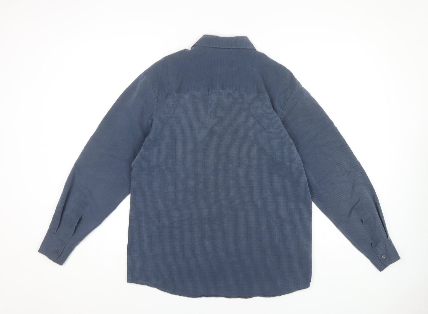 Principles Men's Blue Long Sleeve Button-Up Shirt - S