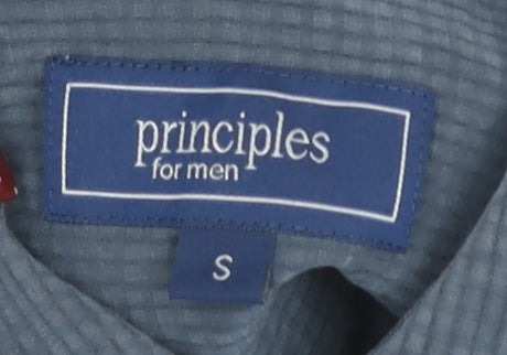 Principles Men's Blue Long Sleeve Button-Up Shirt - S