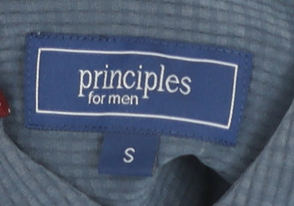 Principles Men's Blue Long Sleeve Button-Up Shirt - S
