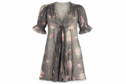 Topshop Women's Multicoloured Floral A-Line Dress, Size 10