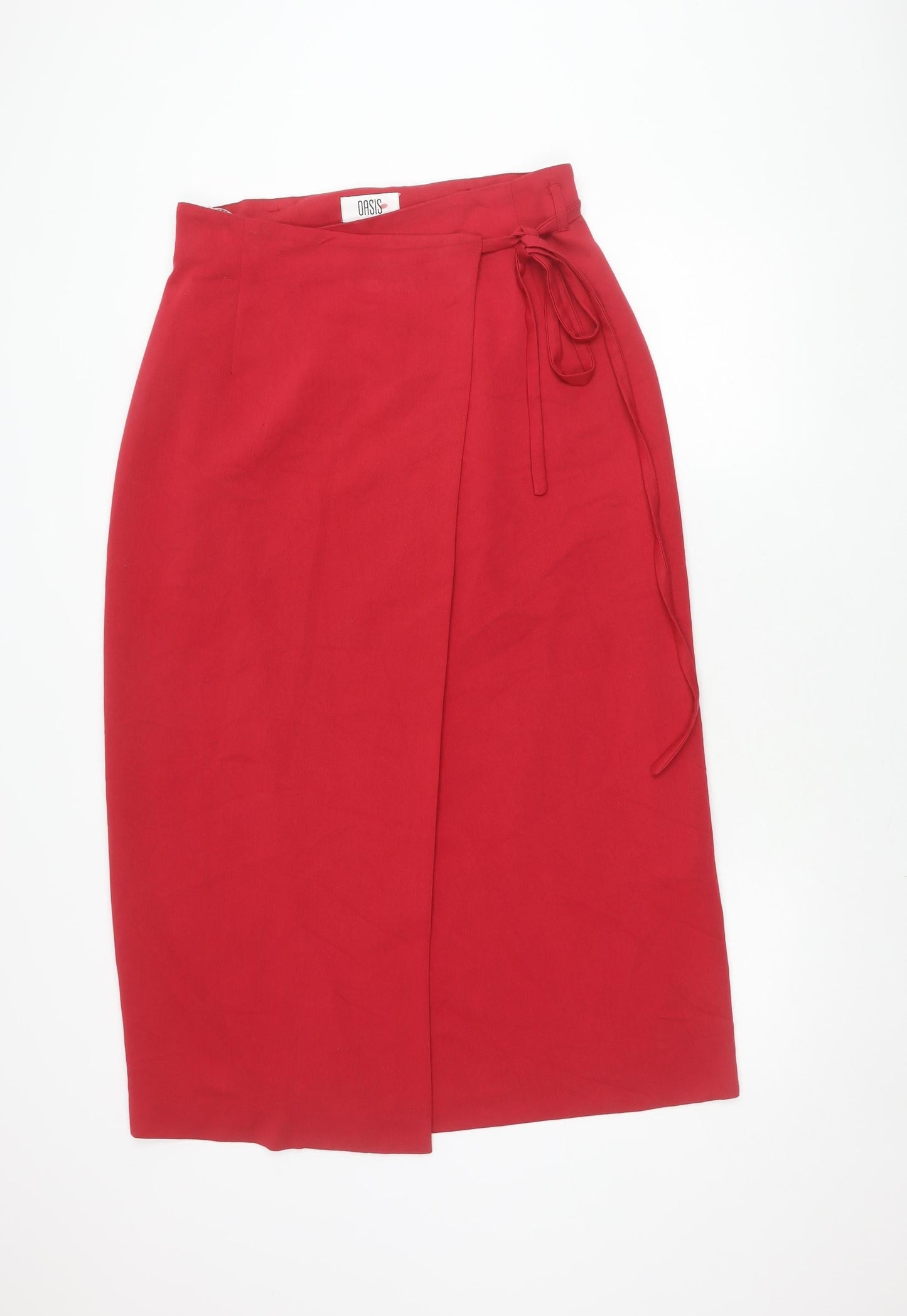 Oasis Women’s Red Wrap Skirt - Size 14
