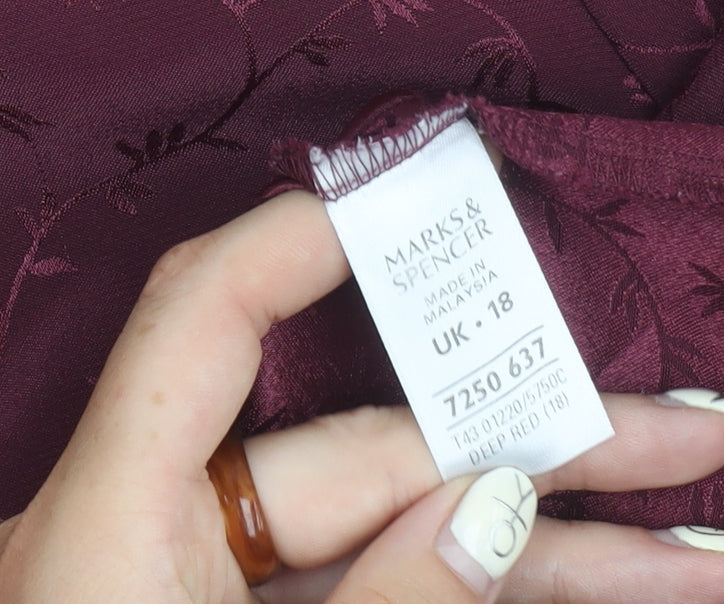 Womens UK Size 18 Marks and Spencer Red  Blouse