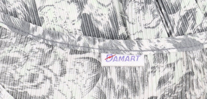 Damart Women's Grey Floral Top, Size 18, 3/4 Sleeve
