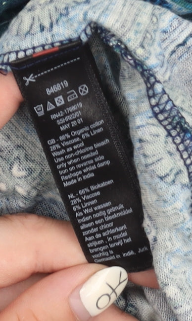 Monsoon Women's Blue M Dress, Geometric, Half Sleeve