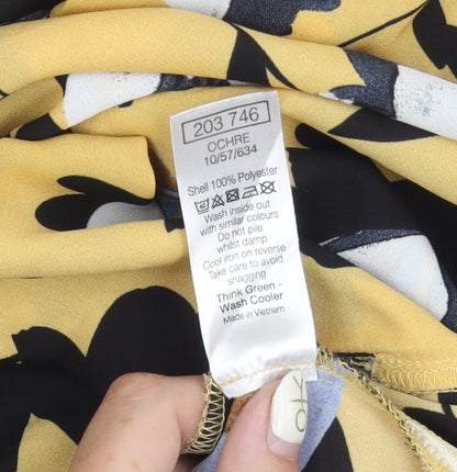 Womens UK Size 14 M&Co Yellow Basic Blouse