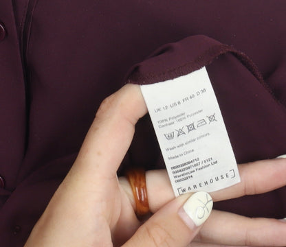 Womens UK Size 12 Warehouse Purple  Button-Up
