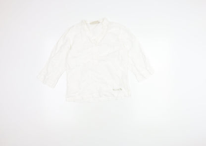 Womens UK Size S Weird Fish White Basic Blouse